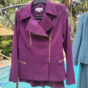 Calvin Klein Chic Petal-Skirt Suit, Soft Purple, size 8P jacket/6P skirt